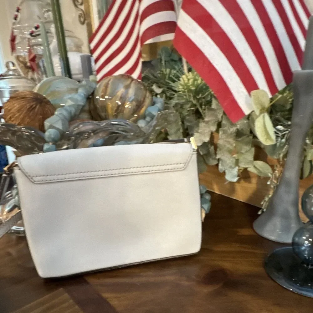 Kate Spade New York Gray Small Crossbody Bag Turn Lock Silver Hardware Strap